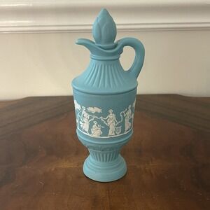 2‎ VTG 1979 Avon Blue Glass Perfume Bottles Greek Scene